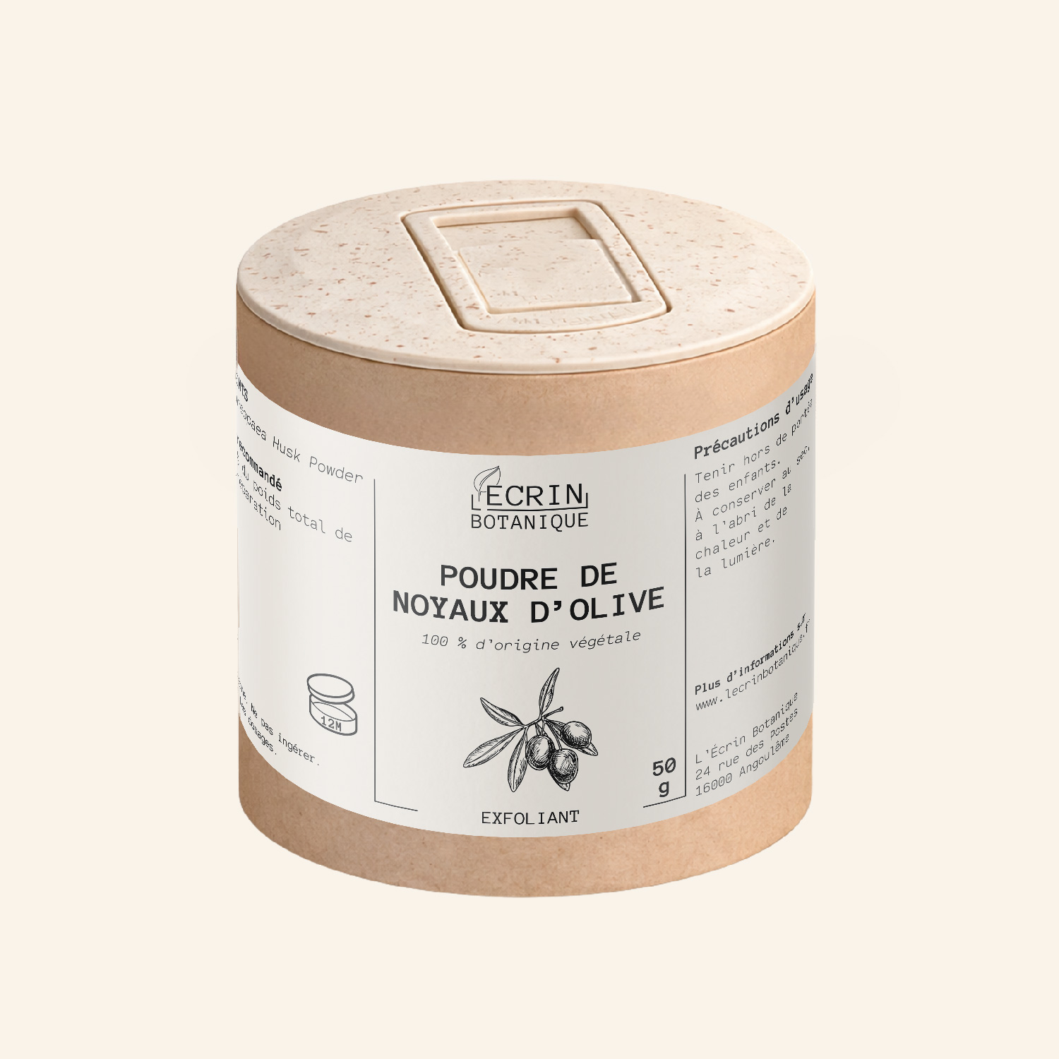 Poudre de noyaux d'olive