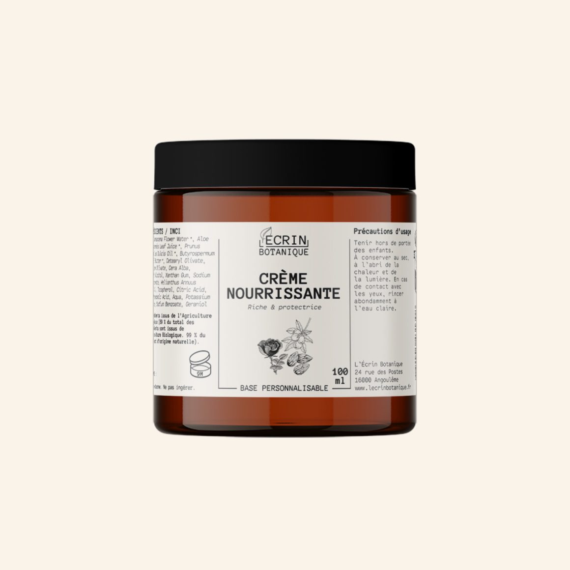 Base personnalisable de crème nourrissante