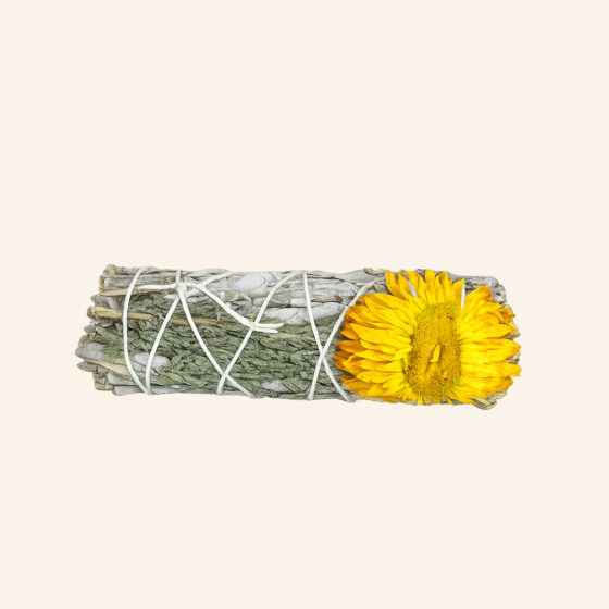 Bâton de sauge blanche cèdre et fleur de paille