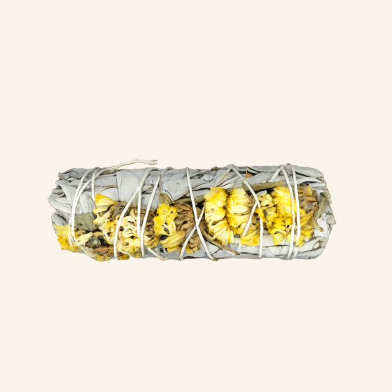 Bâton de sauge blanche lavande de mer jaune